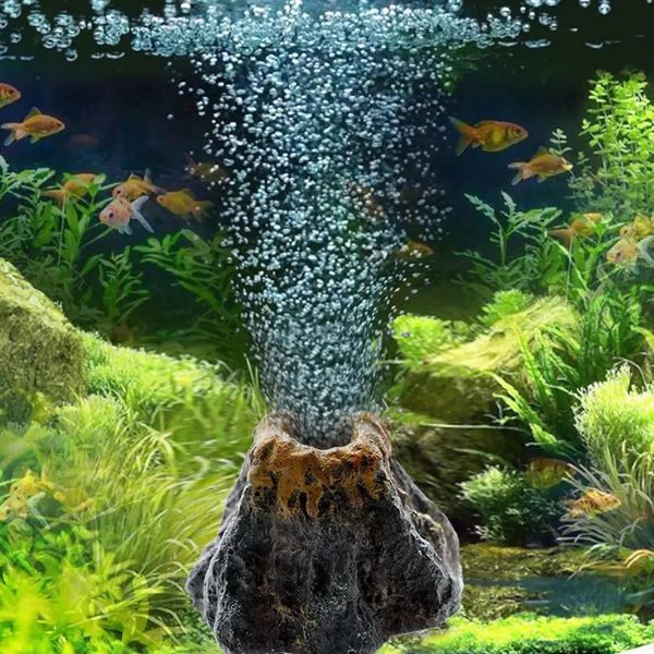 Serbatoi di pesce paesaggistico Vulcano Acquario Accessori Acquari Ornamenti Rocali di aerazione Aerazione Strumenti di ossigenazione in pietra di pietra 240321 240321
