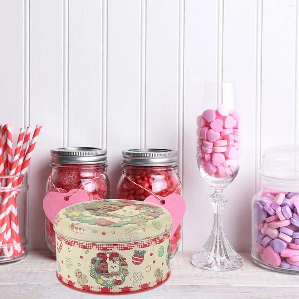 Speicherflaschen Paket Paket Candy Container Weihnachten Keksbehälter Wickeln Vorräte Halter Tinplate Cookie Wraps