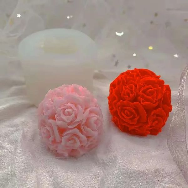 Stampo in silicone per brandeli a forma di rosa a forma di rosa stampo per cera per aroma 3d Sap di candela che produce stampo forniture romantiche decorazioni per matrimoni