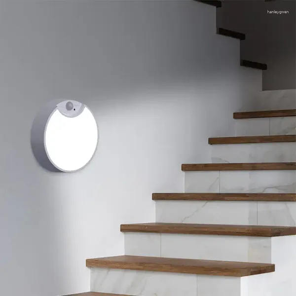 Luzes de teto Lâmpada LED Lâmpada portátil Sensor de movimento escada Garagem banheiro redonda pir pir decoração criativa