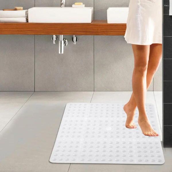 Badmatten weiche Badezimmermatte Quadratschauer mit Nicht -Schlupf -Oberfläche Saugnäpfe ideale Teppichlöcher ältere Menschen