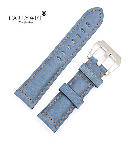 Rolamy 22 24mm Watch Band Blue настоящая замена кожи толстые виноградные виноградные запястья рядом со мной watch Band Tool4708902