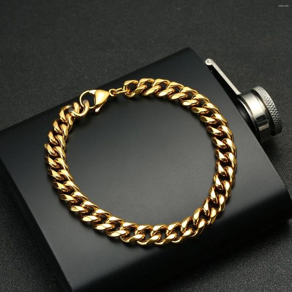 Colares pendentes de 7/8/9mm de pulseiras de aço inoxidável para homens para homens Cadeia cubana Cadeia de joias de cor marrom preto de cor marrom