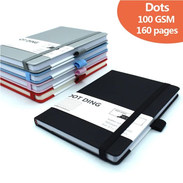 Notebooks novos periódicos pontilhados no bloco de notas de papel A5 Couro soft 160 páginas LVory White Paper 100 GSM Kawaii Office 365