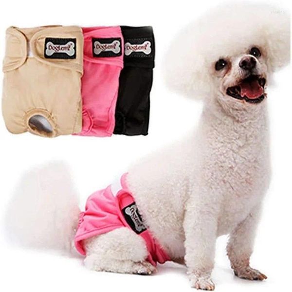 Dog Apparel Pet Pontas Fisiológicas Falas Reutilizáveis Shorts Sanitários Feminino Lavável XS-XL Panties Borda de Roupa