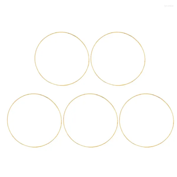Dekorative Figuren 5pcs Makrame -Hoops Ring für Catcher Metallhandwerk runde Blumenkränze DIY Craft Projects Accessoires 30 cm Golden