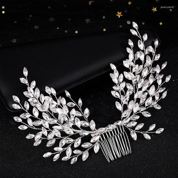 Hair Clips Luxury Crystal Comb Band Band Tiara for Women Women Bride Rhinestone Bridal Wedding Acestories Jóias