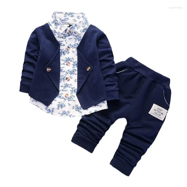 Conjuntos de roupas da primavera Autumn Roupos de bebê meninos Cavalheiro Casas de moda calças de moda 2pcs/set Toddler Casual Casual Tracksuits