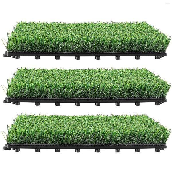 Dekorative Blumen 3pcs 30 cm künstliche Graslandsimulation Moos Rasen Rasen Falle Green Gras Matte Teppich DIY MICRO Landschaft Garten Haus