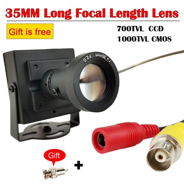 Câmeras de 35 mm de comprimento de comprimento focal 700tvl Câmera CCD 1000tvl CCTV Caixa de segurança Mini Câmera +RCA Adaptador