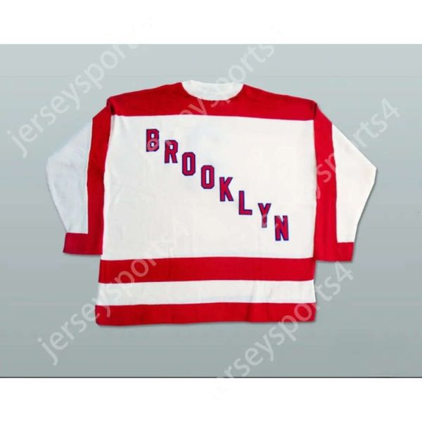 GDSIR Custom Brooklyn Americans Hockey Jersey Top ED S-M-L-XL-XXL-3XL-4XL-5XL-6XL
