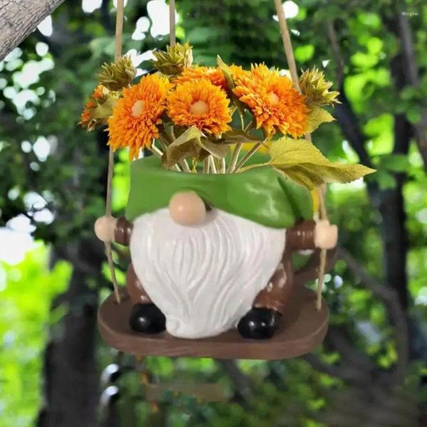 Vasi senza volto Gnome Flower Pot Decorative Resin Resin Plant a prova di fiore Swing Dwarf per interno