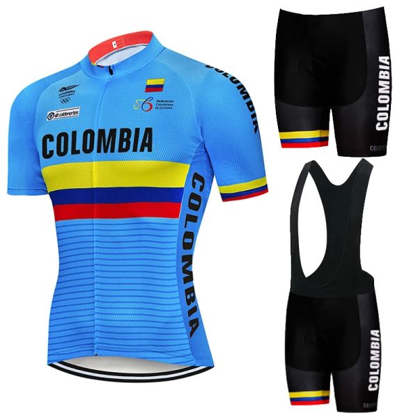 Sets Kolumbien 2022 Männer Radspuren Kurzschläfe Sommer MTB Fahrrad Atmungsaktives Fahrrad -Trikot Set Road Bicycle Cycling Clothing