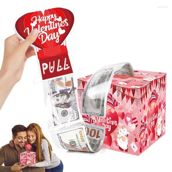 Geschenkverpackung Valentines Geld Pull Box Mehrzweck Bargeld ziehen für Valentinstag Home Storage Paper Letters Postkarte