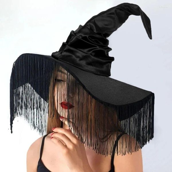 Supplência de festa Mulheres fantasia Caso de bruxa plissado Hat para o Halloween adereços de Halloween adultos