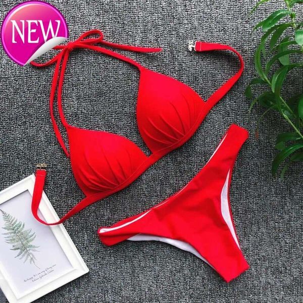 2024 neuer Modedesigner Großhandel Womens Bikiny Womens Folded Bikini Hardpackte Badeanzug Frauen Bikinis Set Top Sexy Solid Beachwear Female Bathi