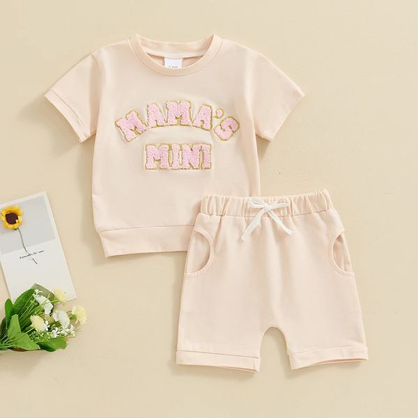 20240120 Lioritiin Baby Girl Abiti estivi Abiti estivi Maglietta Daddys e pantaloncini Shorts Set di abiti da sudore 240328