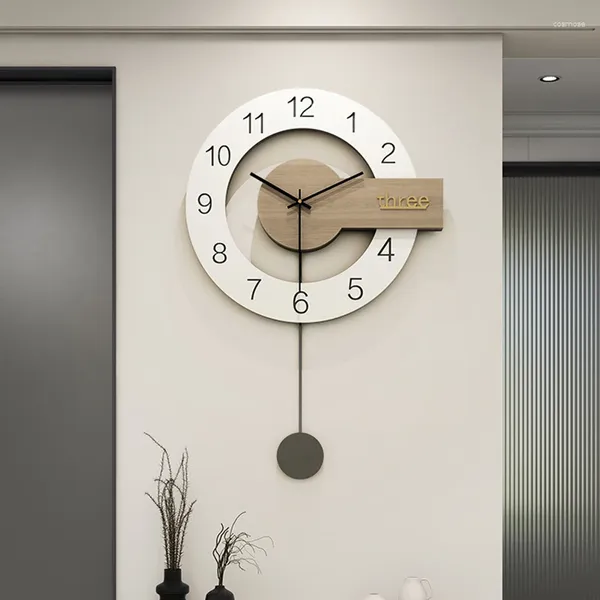 Relógios de parede Pêndulo de madeira Relógio japonês Japanese Free SHIGHT WHITETIC ALTULAÇÃO DE VISTA ÚNICA CLÁSSICA RELOJ DE PARED Decoração da sala de estar