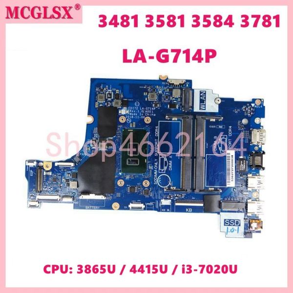 Scheda madre Lag714p con 3865U 4415U I37020U CPU Notebook Mainboard per Dell Vostro 3481 3581 3584 3781 Laptop Motherboard