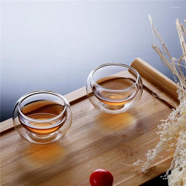 SCHEDE DI VINO 8 PCS 50 ML DOPPIO DOPPIO ALTA BOROSILICATO CAPPA DI VECOLO TEA RESISTENTE MATTURA COFFICIO COFFICIO BAVERE SETTI RAGGATI