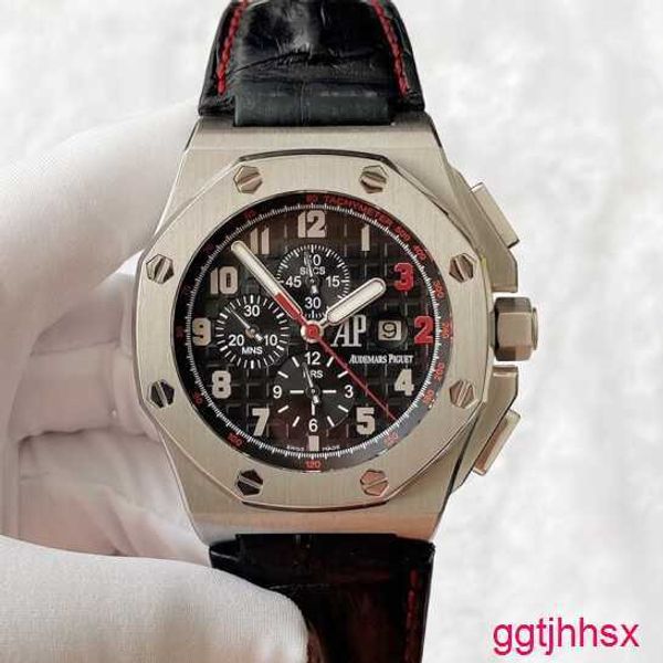 Designer AP Armband Uhr Royal Oak Offshore -Serie Limited Edition Red Inverted Time Standard Automatische Maschinenmechanische Uhr Uhr 26133st Precision Stahl 48mm