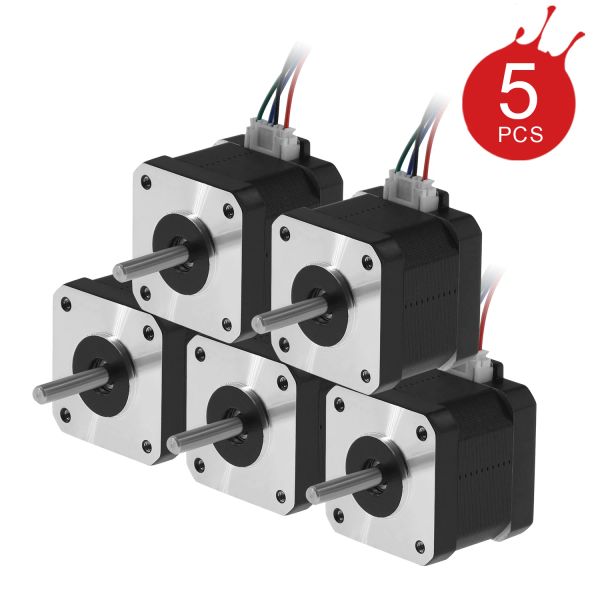 ЦП 5PCS/LOT (17HS4401S) 17HS4401 V5 V6 4LEAD NEMA17 Шаточный двигатель 42 Motor NEMA 17 42BYGH 1.5A для ЧПУ XYZ для 3D -деталей принтера