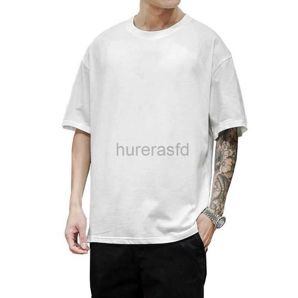 Herren-T-Shirts Sommer Fashion Herren T-Shirt Casual Solid Short Sleee Classical Basic Tee Mens Frauen 100% Baumwolle losen Hip-Hop-Top-T-Shirts 5xl 2445