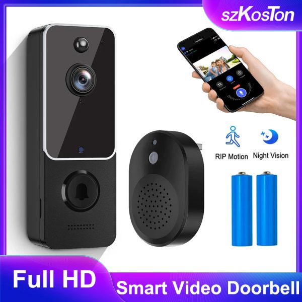 Camera Wifi Wifi Wifi Video Wireless con AI Smart Human Detection HD HD Outdoor Bell Intercom Smart Home Security Protection