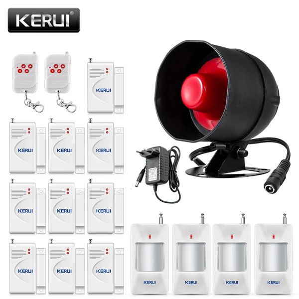 KITS KERUI Sistema di allarme di sicurezza autonomo Sistema wiren sirena sensore di movimento sirena locale Sirena corna