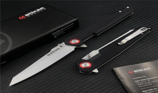 Boker Magnum Pocket Pocket Нож 440 Tanto Blade G10 Ручки охоты на нож для кемпинга ежедневный перенос Предпочтительный аксессуар для туристов2575230