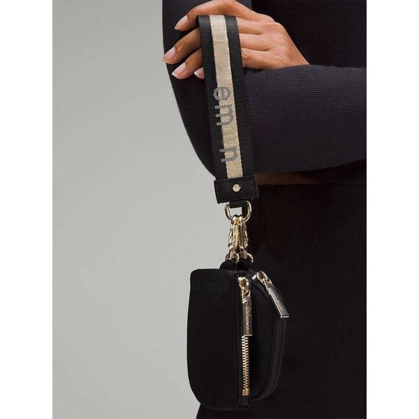 Lu Lu Lady Dual Wristlet Debriyaj Çantası Lu Kadın Erkek Tasarımcı Cüzdan Çanta S Çantası Kart Sahibi Para Çantaları Anahtarlık Naylon Tuval Cüzdanları Anahtar Koşu Depolama