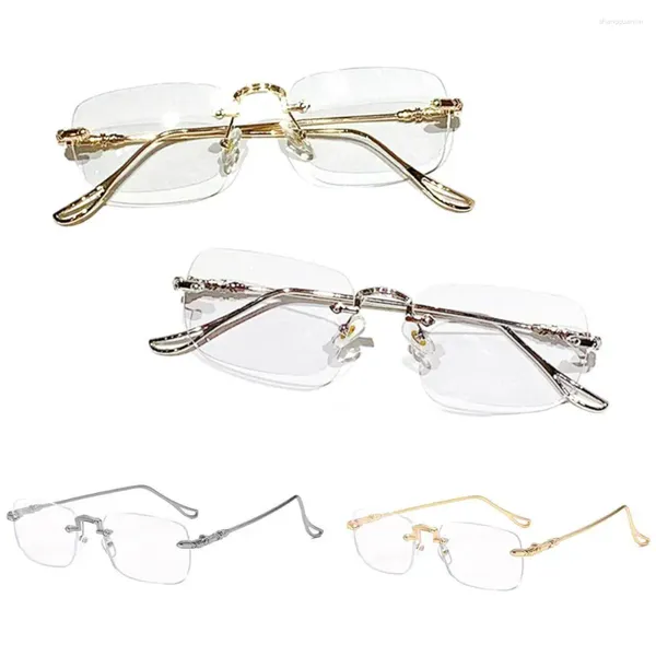 Occhiali da sole Blu Blocking occhiali unisex unisex grande cornice senza brim chiaro chiaro cerniera solida protezione per gli occhi trasparente glassa