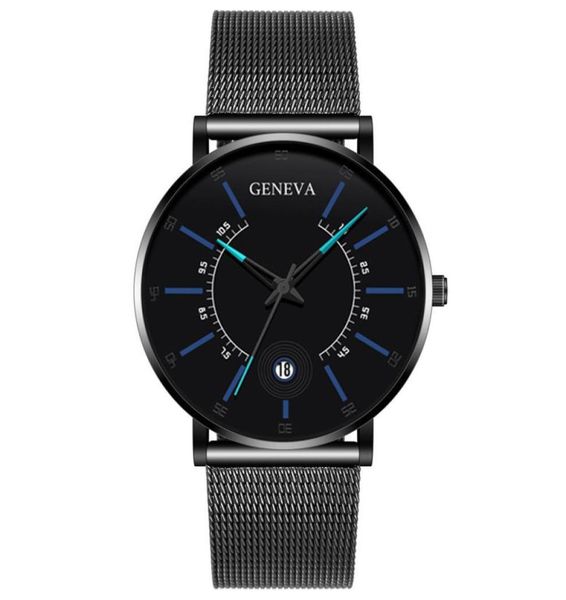 Moda tasarımcıları Yolako Man Ceneva İşletme Roman Ölçekli Takvim Mesh Strap Saat Erkekler Kuvars Bilek Swatch Üreticisi 4380367