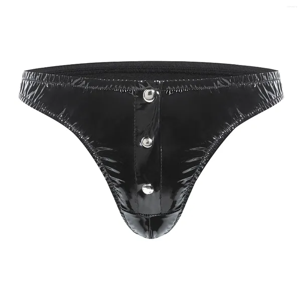 Mutandine da donna maschi sexy bottoni aperti pantaloncini in pelle inghio