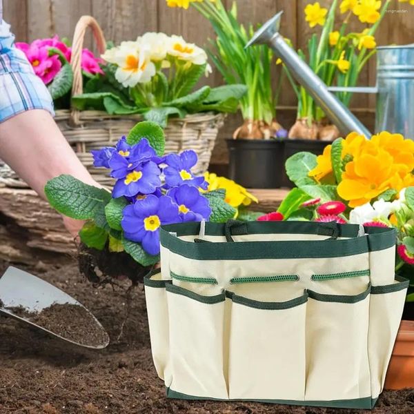 Stume da stoccaggio Oxford in stoffa da giardino tote bot con tasche di tasche per organizzatore di grandi capacità a tasca più tasca