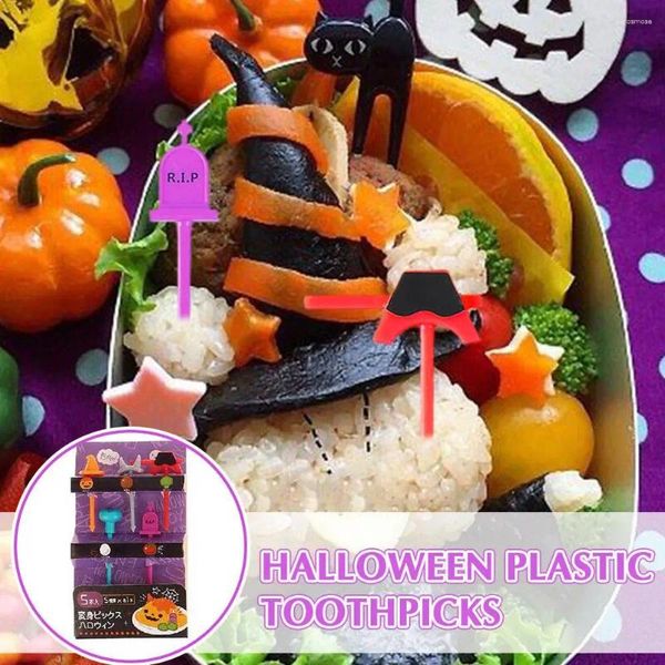 Forks Halloween Salat Fork Kürbis -Form -Vorspeise Zahnstocher Bento Cocktail Dekoration Accessoires Box Tasting Kuchen x7S9