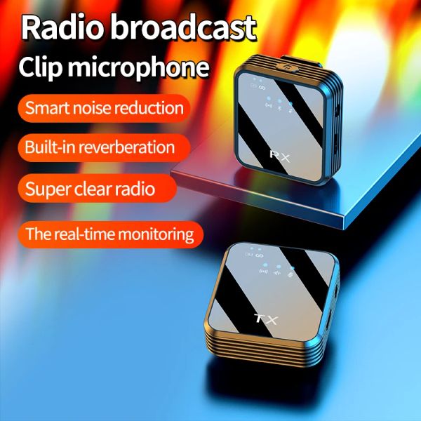 Sistema microfono wireless microfoni Clip portatile per clip microfono audio schede audio per interviste podcast video registrazione video shoo