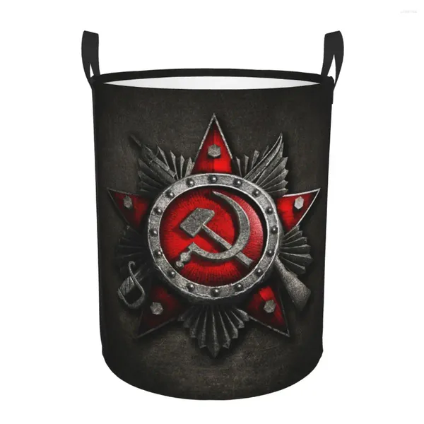 Bolsas de lavanderia União Soviética URSS Russia bandeira cesto de roupas grandes cestas de armazenamento cccp brinquedos bin organizador para menino menina