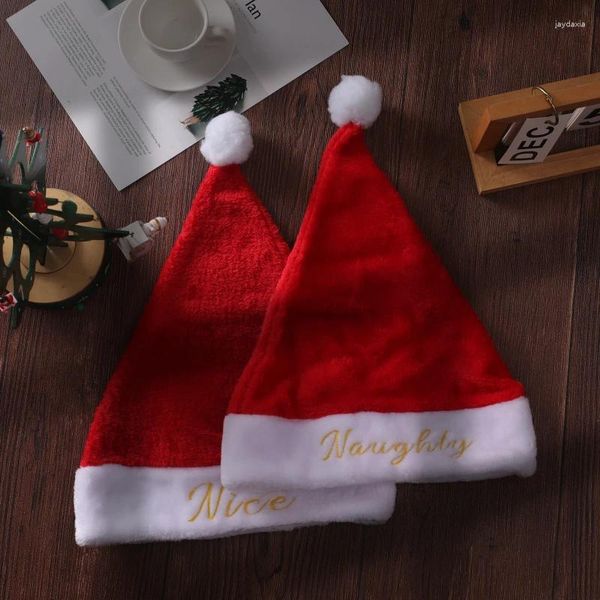 Decorações de Natal 2 peça Chapéus de alta qualidade Ano vermelho Material de pano de decoração 39cmx29cm PROPUTIL