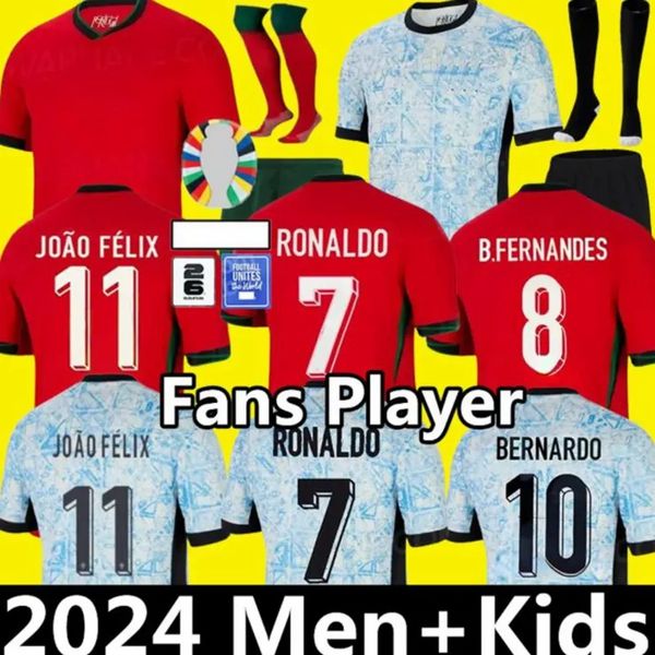 3xl 4xl 23 24 Portugal Ronaldo Soccer Jerseys Men Gets Kit Kit Women Player Version Sleeve Boys Football Shirt