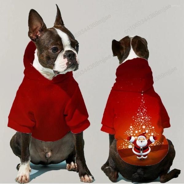 Собачья одежда Рождественская одежда для домашних животных комбинезон с капюшоном для собак.
