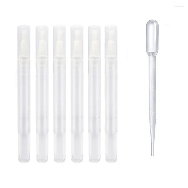 Bottiglie di conservazione 10/20pcs 3 ml Penne a torsione trasparente Penna per olio vuoto con punta di pennello Applicati di lucidalava