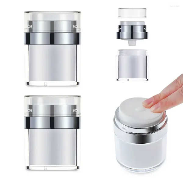 Speicherflaschen 15ml 30 ml 50 ml Acrylvakuumpumpe Flasche Luftless Container Nachfüllbares Creme Kosmetikglässe tragbar