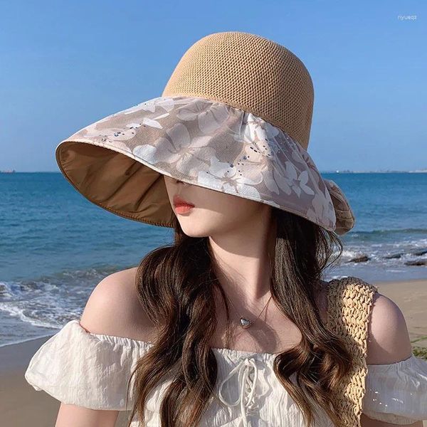 Cappelli larghi brim -cappello da spiaggia primaverile ed estivo per la gita grande sole traspirante per la protezione del sole