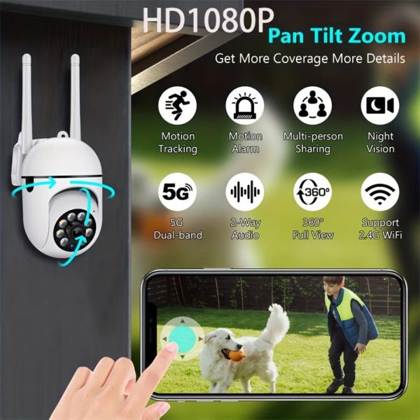 Kameras HD 1080p WiFi Camera Twoway Audio Überwachung Sicherheit Home Kamera Outdoor 2MP Digital Zoom AI Human Tracking Nachtkamera