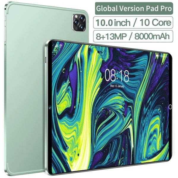 Принтеры таблетки 4G 5G PAD Pro 8 ГБ ОЗУ 256 ГБ ПЗУ 10,1 дюйма FHD -дисплей Android 12.0 Слот с двойной картой 8000 мАч Оригинальные таблетки батареи Оригинальные таблетки