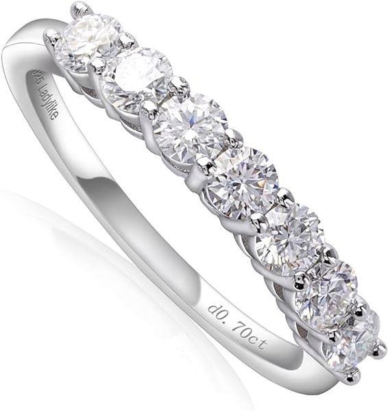 Weißgold D Farbe 4mm Moissanit Ring für Frauen 1.5ct Stone Match Diamond Ehering Band Braut S925 Sterling Silber Gra