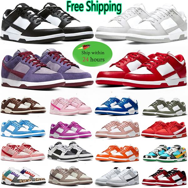 Frete grátis Sapatos de designer de panda grátis Running Running Purple Lobster mass marrom ativo fuchsia média azeitona neblina unc gai tripla rosa mulheres tênis tênis 36-47