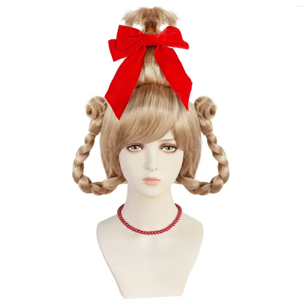 FORNITÀ DI PARTY ANIME Il costume da cosplay Monster verde Cindy Wig Heat Resistente Capelli sintetici per donna Girl Halloween Regalo di Natale