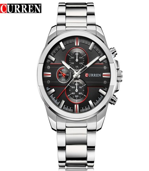 Neue Curren Fashion Luxury Männer sehen Relogio Masculino Vollstahluhr Armee Militär Quarzwatch Armbandwatch Reloj Hombre9984057